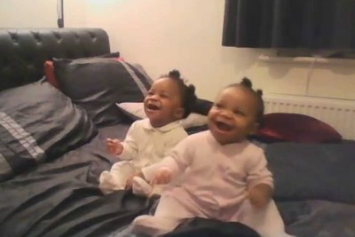 Baby Girls Burst Into Laughter At Mommy's Singing Baby Girls Burst Into Laughter At Mommy's Singing