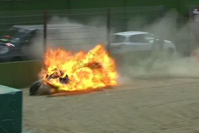 Racer Involved In Horror Crash As Bike Explodes In Fireball Racer Involved In Horror Crash As Bike Explodes In Fireball