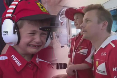 Young Kimi Raikkonen Fan Left Crying After He Crashes Out, Then He Gets To Meet His Hero Young Kimi Raikkonen Fan Left Crying After He Crashes Out, Then He Gets To Meet His Hero