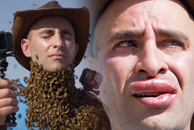 Crazy Coyote Peterson Gets Covered In 3000 Bees, Regrets His Decision Moments Later Crazy Coyote Peterson Gets Covered In 3000 Bees, Regrets His Decision Moments Later