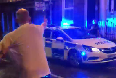 Cop Car Makes The Most Badass Entrance Ever To A Street Disturbance Cop Car Makes The Most Badass Entrance Ever To A Street Disturbance