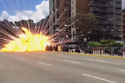 Raw Footage Of The IED Attack On Venezuelan Police Raw Footage Of The IED Attack On Venezuelan Police