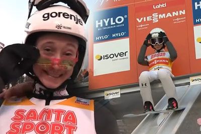 Nika Prevc pisala zgodovino: Posnetek skoka za drugo zmago v Lahtiju!