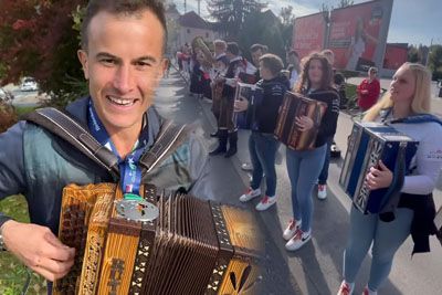 Ste videli, kako so sprejeli rekorderja? Anžeta pričakali v domačem kraju