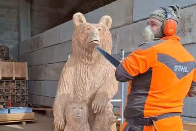 Mojster, ki je navdušil Slovenijo: Pokazal, kako je iz kosa lesa izrezal medveda