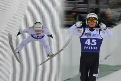 Anže Lanišek do zmage v Falunu, na odličnem tretjem mestu Domen Prevc