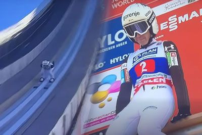 Nika Prevc suvereno do zmage, tekmice v Garmischu ugnala za več kot 20 točk