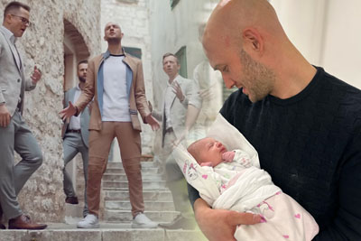 Hrvaški pevec, ki poje s Kvatropirci, točno ob polnoči dobil hčerkico