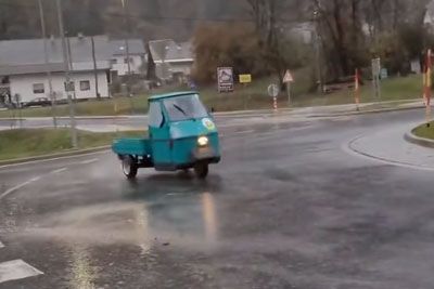 Slovenijo obkrožil posnetek iz Rateč: Voznik driftal s trikolesnikom