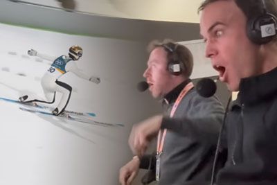 Ko je postalo jasno, da je Domen Prevc olimpijski prvak – Damjan brez besed