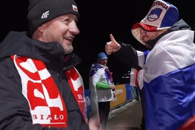 Slovenski navijači prekinili intervju Adama Malysza – prizor, ki je ganil Poljsko