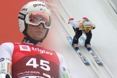 Lanišek zmagal, Prevc poletel 234,5 m: Poglejte njuna poleta iz Planice