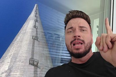 Robert Roškar pleza na 360 m visok Trboveljski dimnik: Poglej prenos v živo