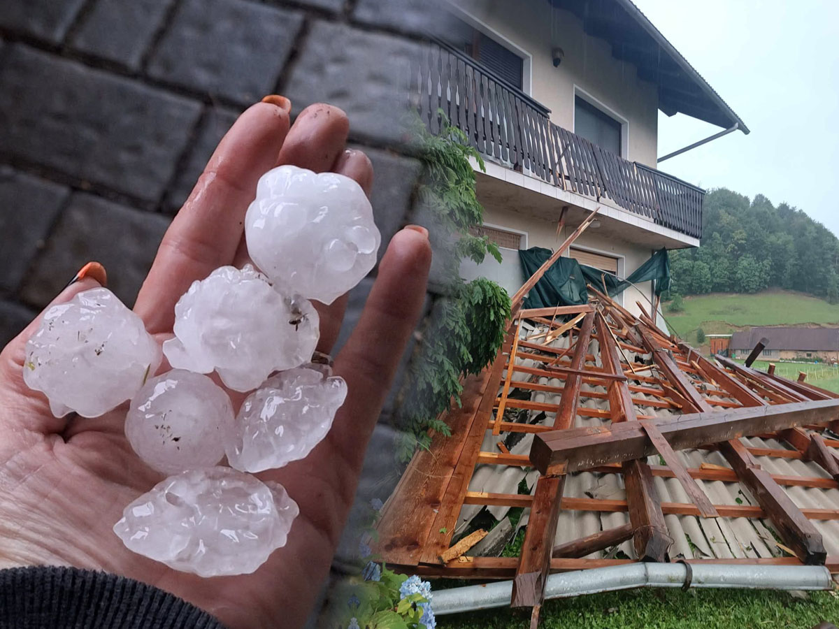 Neurje po Sloveniji in kot oreh velika toča v Tolminu