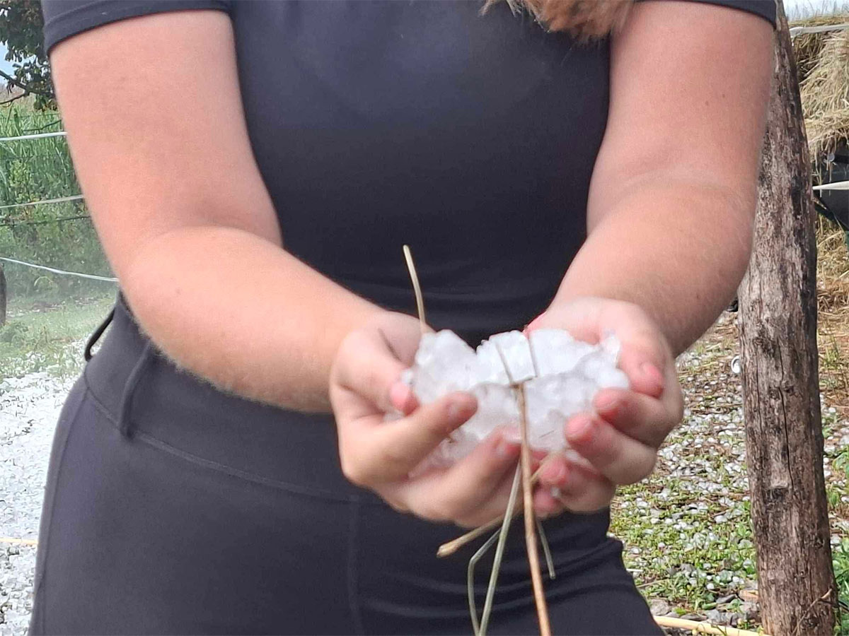 Kot jajce velika toča klestila tudi v bližini Loga pri Brezovici