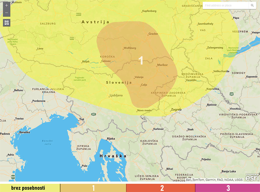 Neurje.si izdal 1. stopnjo opozorila za del severovzhodne Slovenije, še vedno možnost debele toče
