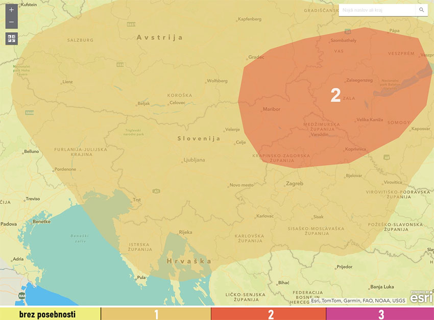 Meteorološki portal Neurje.si izdal 2. stopnjo opozorila za severovzhod države
