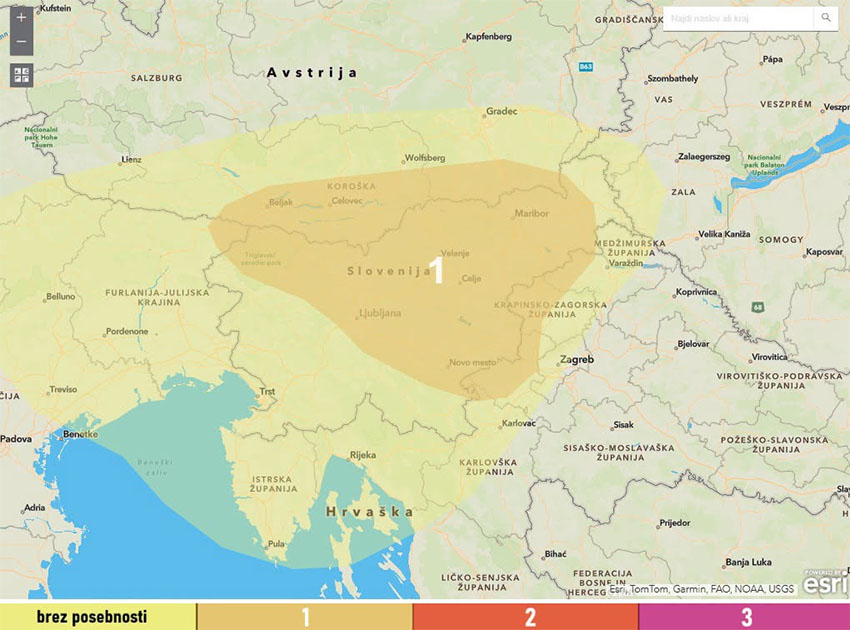 Neurje.si izdal prvo stopnjo opozorila pred nevihtami