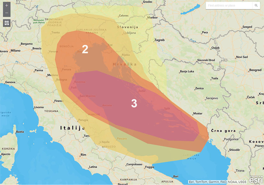 Portal Neurje.si izdal storm map za današnji dan