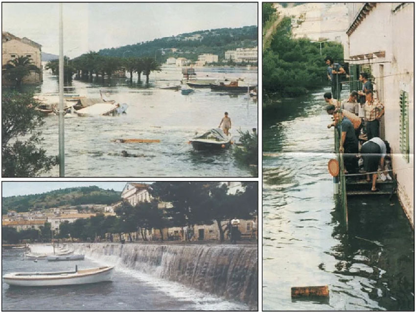 Fotografije meteocunamija v Veli Luki 21. junija 1978