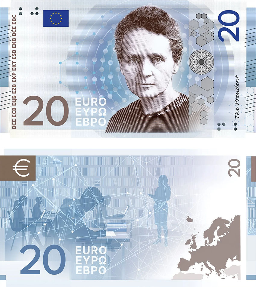 Grafični predlog za novo serijo evrskih bankovcev za 20 evrov