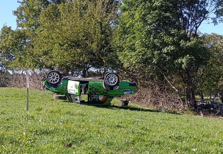 Arnold Papp zaključil 14. Rally Nova Gorica z razbito zeleno Lado