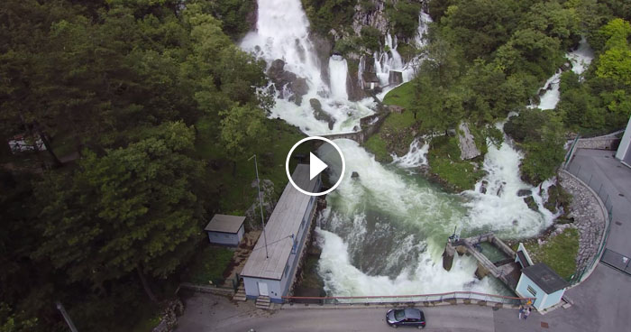Izvir reke Hubelj v Ajdovščini med poplavami posneli iz zraka | Klip.si