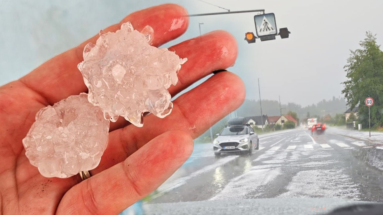 V okolici Vrhnike padala kot jajce velika toča in povzročila večjo gmotno škodo na pridelkih in vozilih