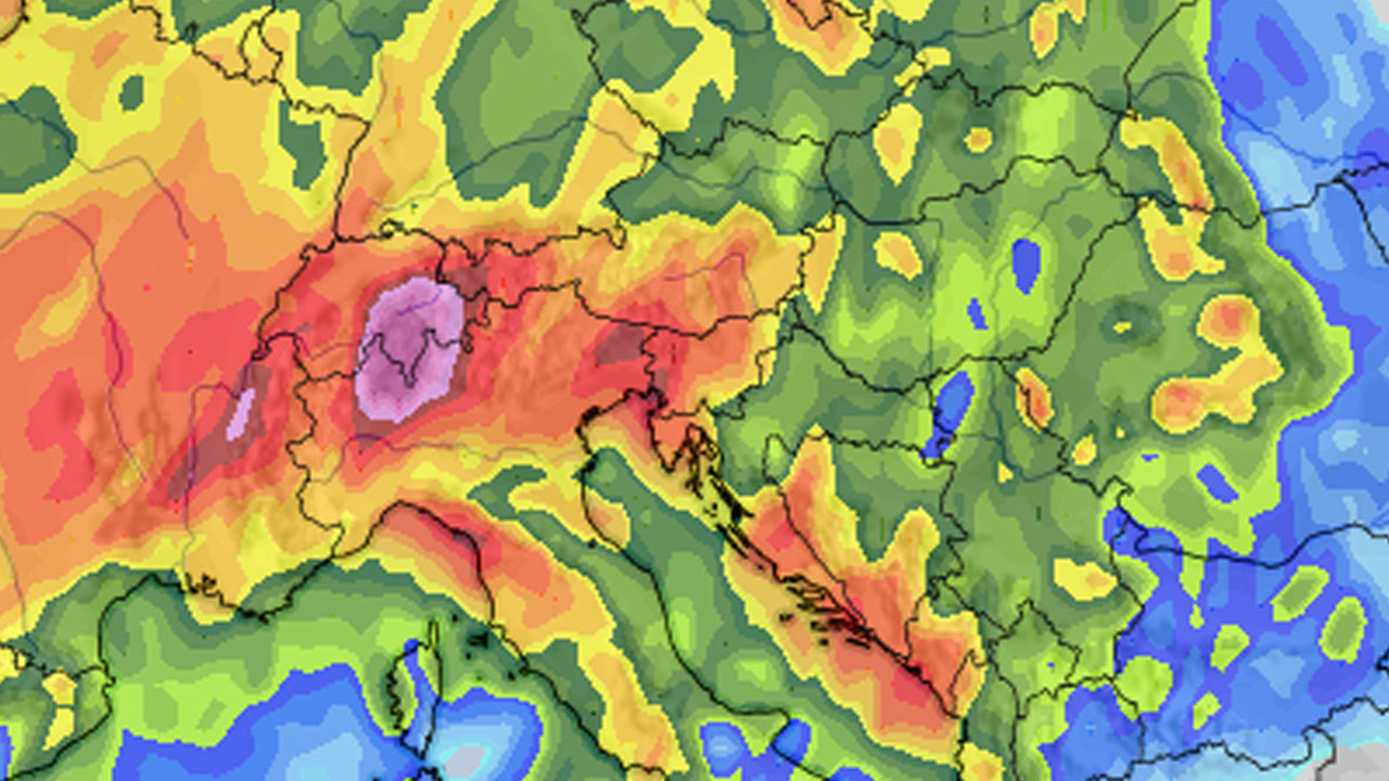 Skupna količina padavin v prihodnjih dneh
