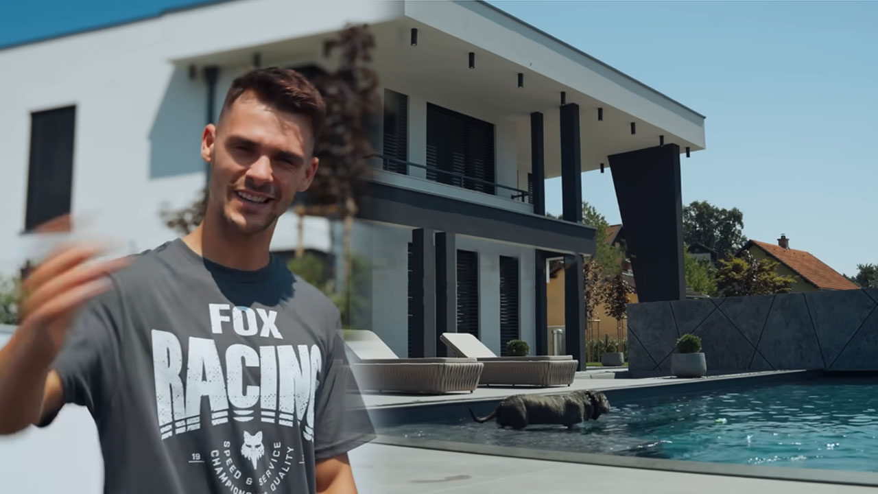Tim Gajser je razkril svojo sanjsko hišo z bazenom, garažo in telovadnico