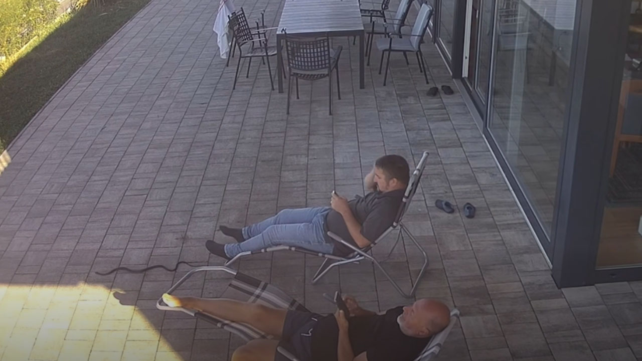 Zmago Jelinčič Pleeniti objavil posnetek z nadzorne kamere pred njegovo hišo v Kopru, ko je mimo njega lezla kača