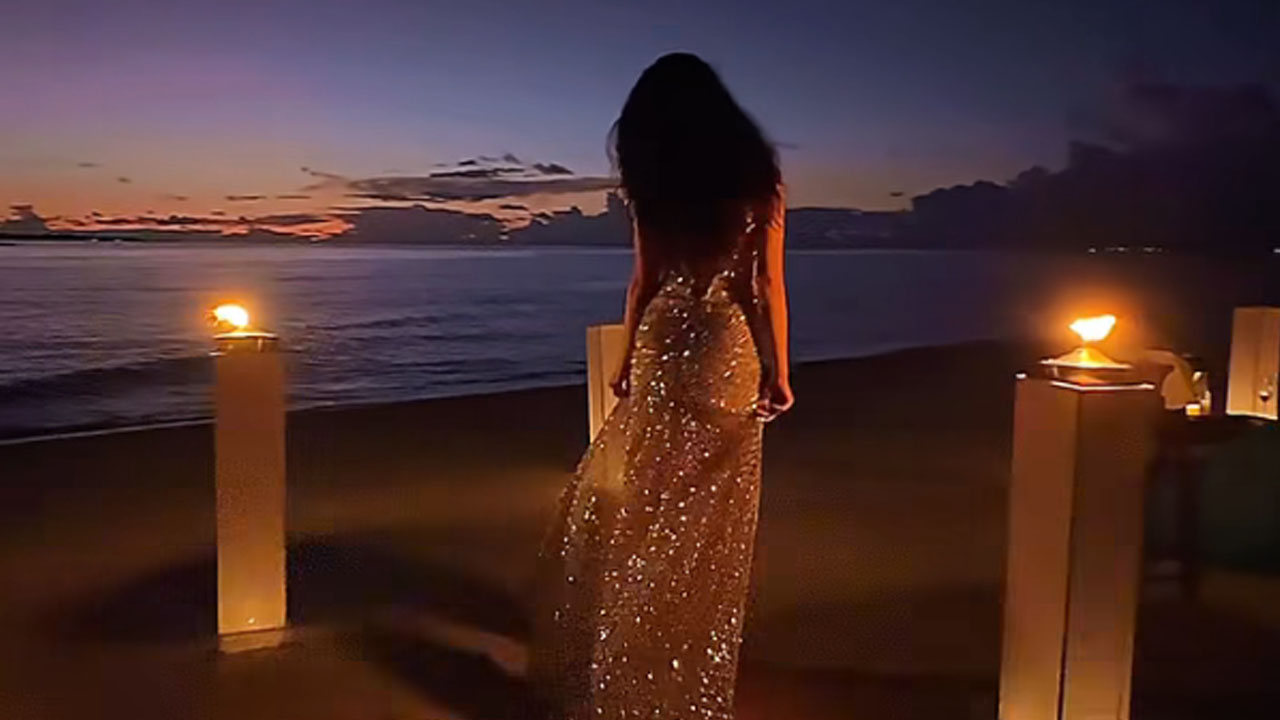 Tina Gaber dan pred poroko z Robertom Golobom objavila skrivnosten posnetek s plaže