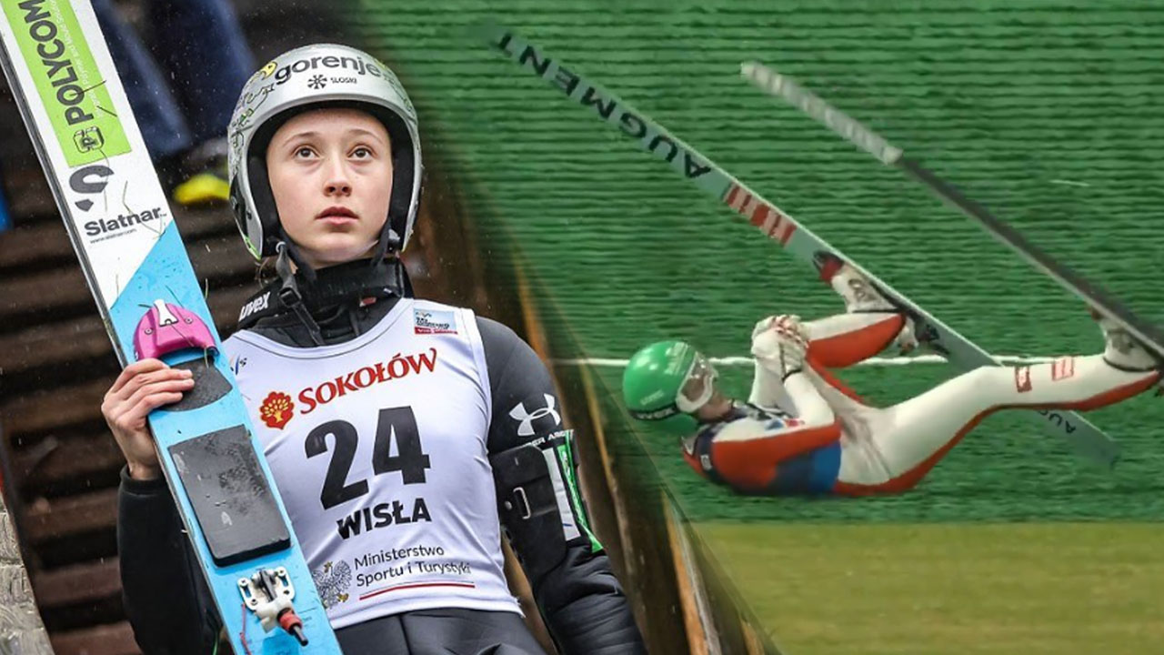 Nika Prevc podrla rekord skakalnice v Italiji, Eva Pinkelnig doživela grd padec