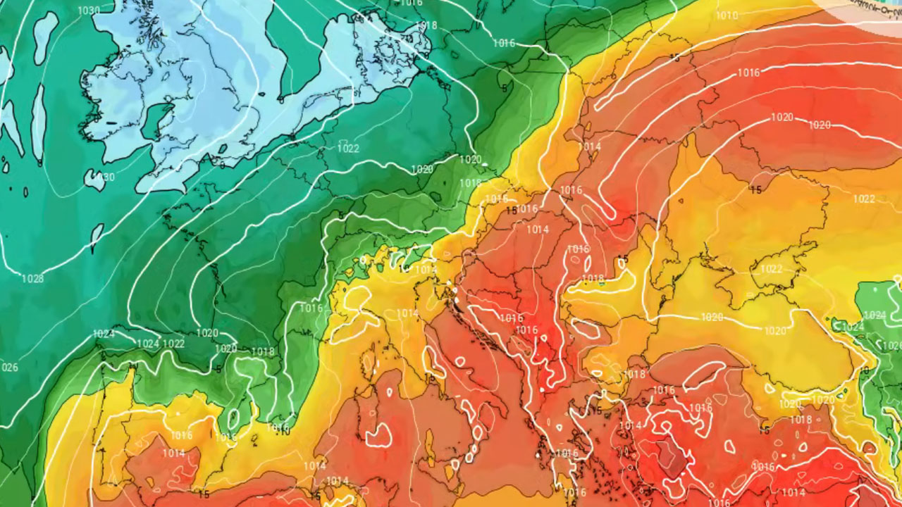 Animacija prikazuje, kako se bo v začetku prihodnjega tedna ohladilo ozračje v Sloveniji