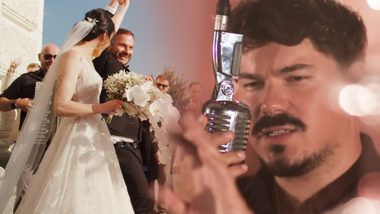 Sergije Lugovski iz ansambla Modrijani zapel pesem Valček mladih dni, ki so jo združili s poročnim posnetkom Modrijana Petra Oseta