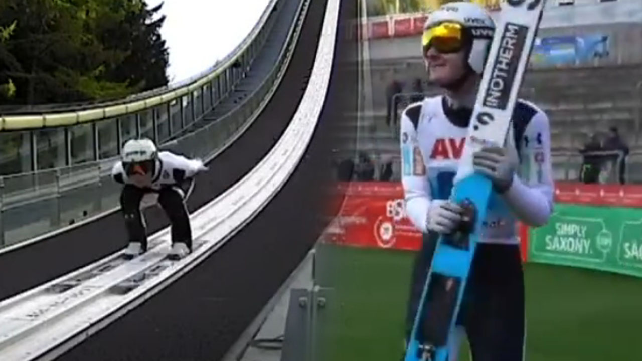 Domen Prevc je na skakalnici v Klingenthalu postavil nov rekord, nato je bil diskvalificiran