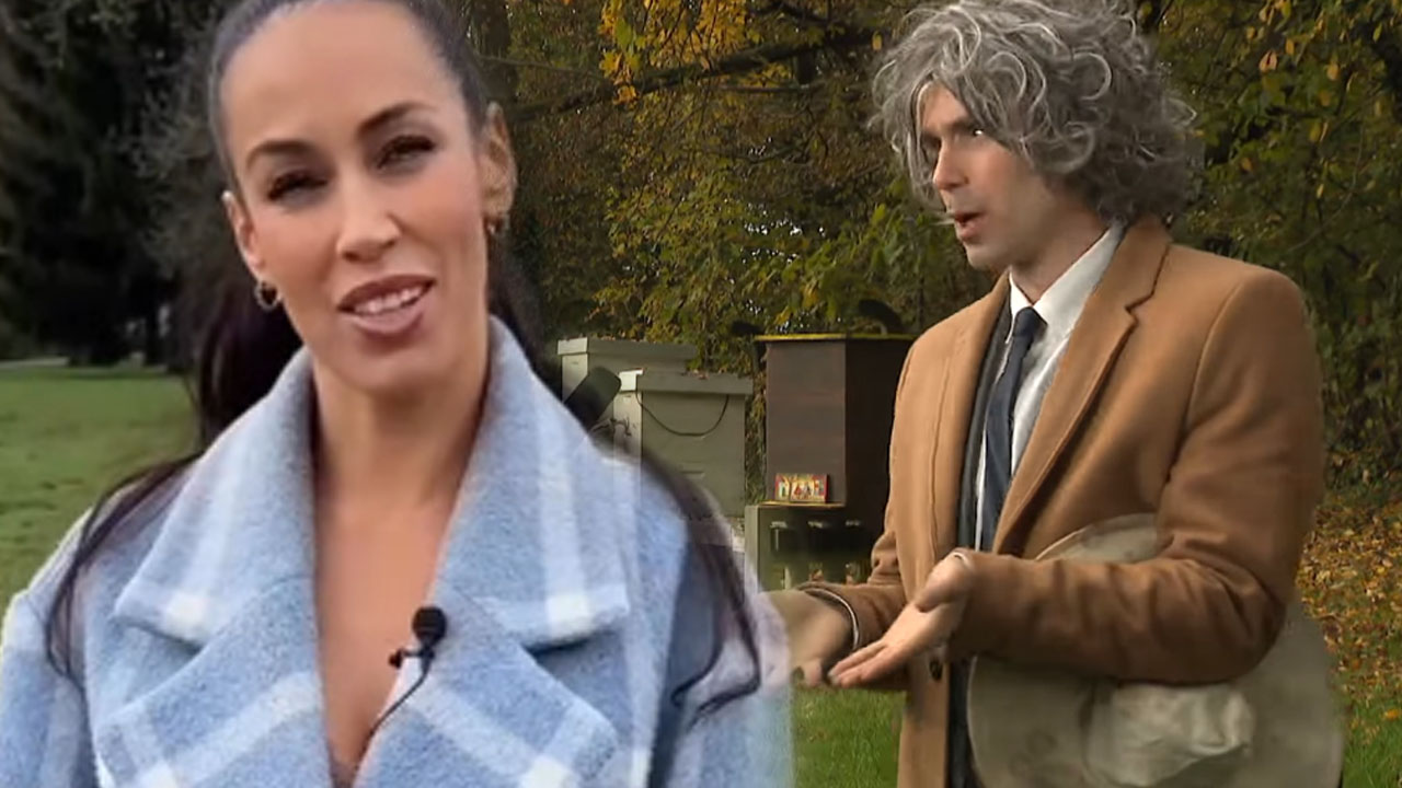 Parodija na Roberta Goloba in njegovo ženo Tino Gaber Golob - govorili so o čebelah