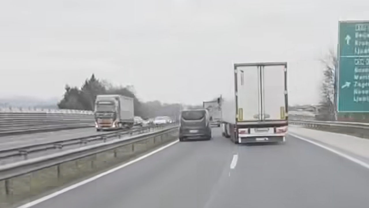 Voznik tovornega vozila pri Ljubljani vijugal in skoraj povzročil nesrečo