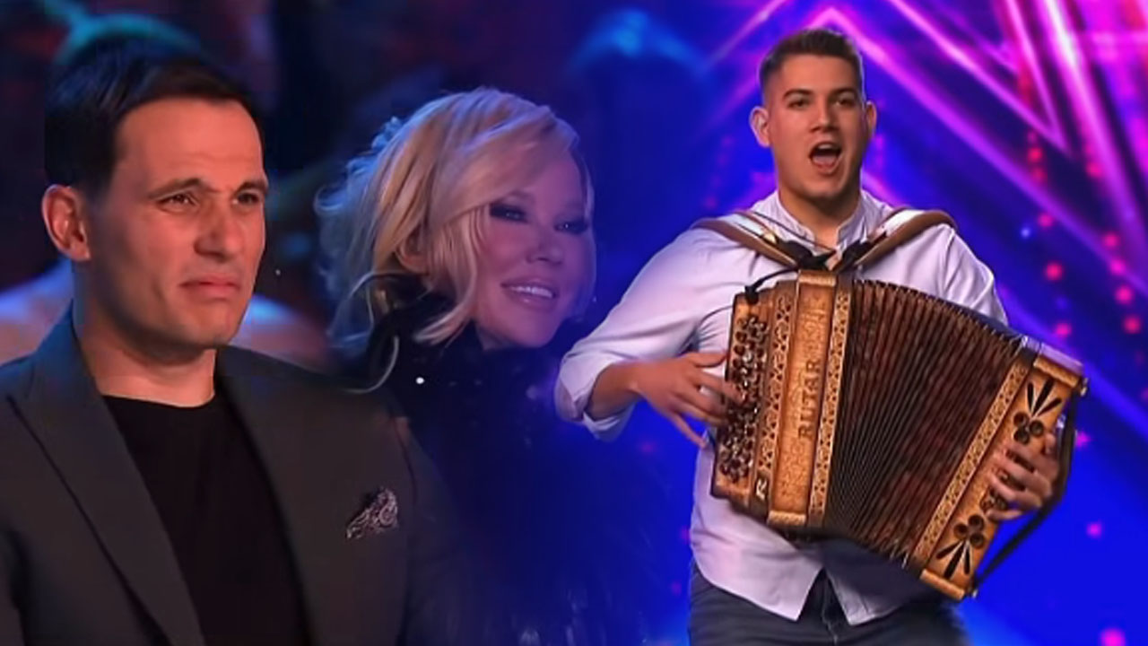 Gašper Marič iz Slovenije je v hrvaškem šovu talentov Supertalent navdušil z igranjem harmonike