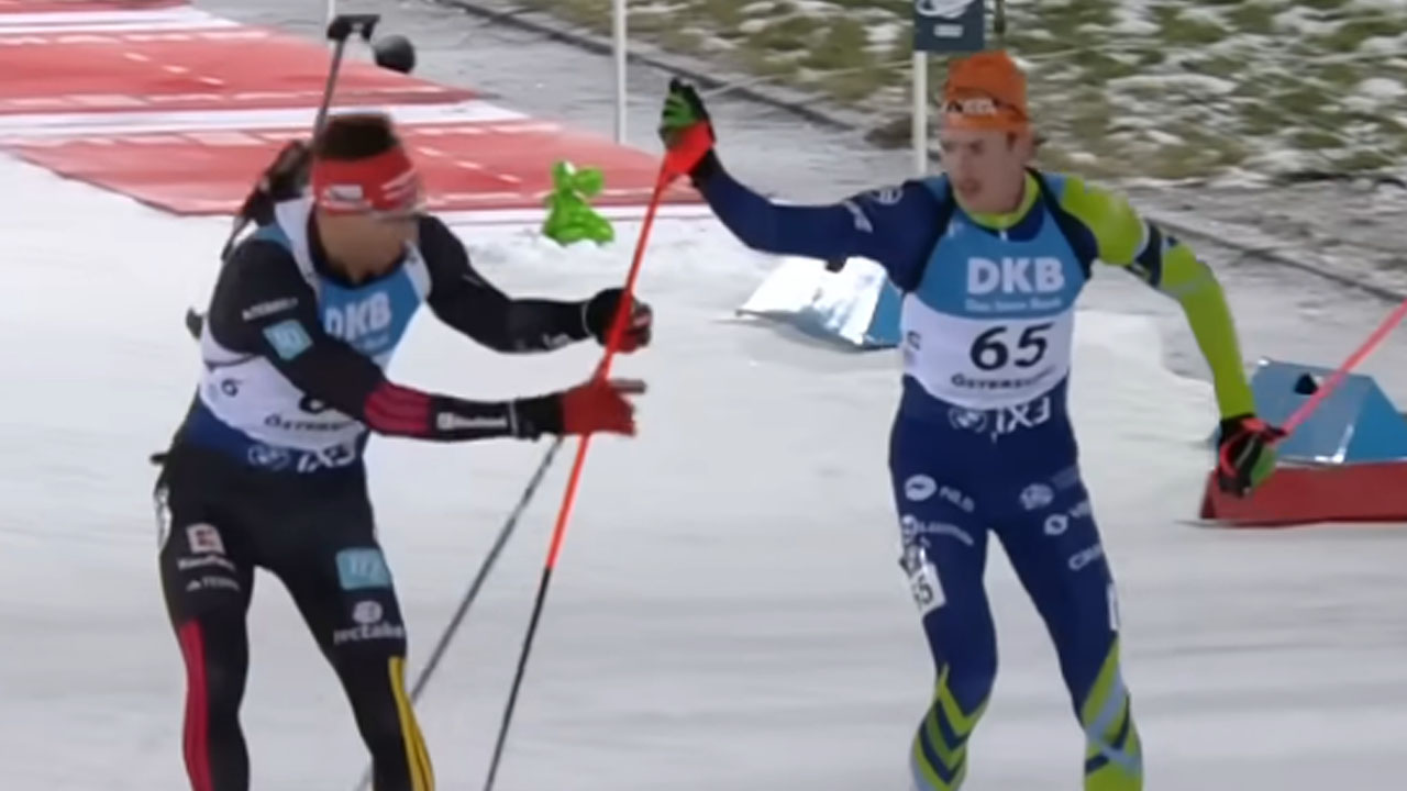 Slovenski biatlonec Lovro Planko navdušil s športno potezo