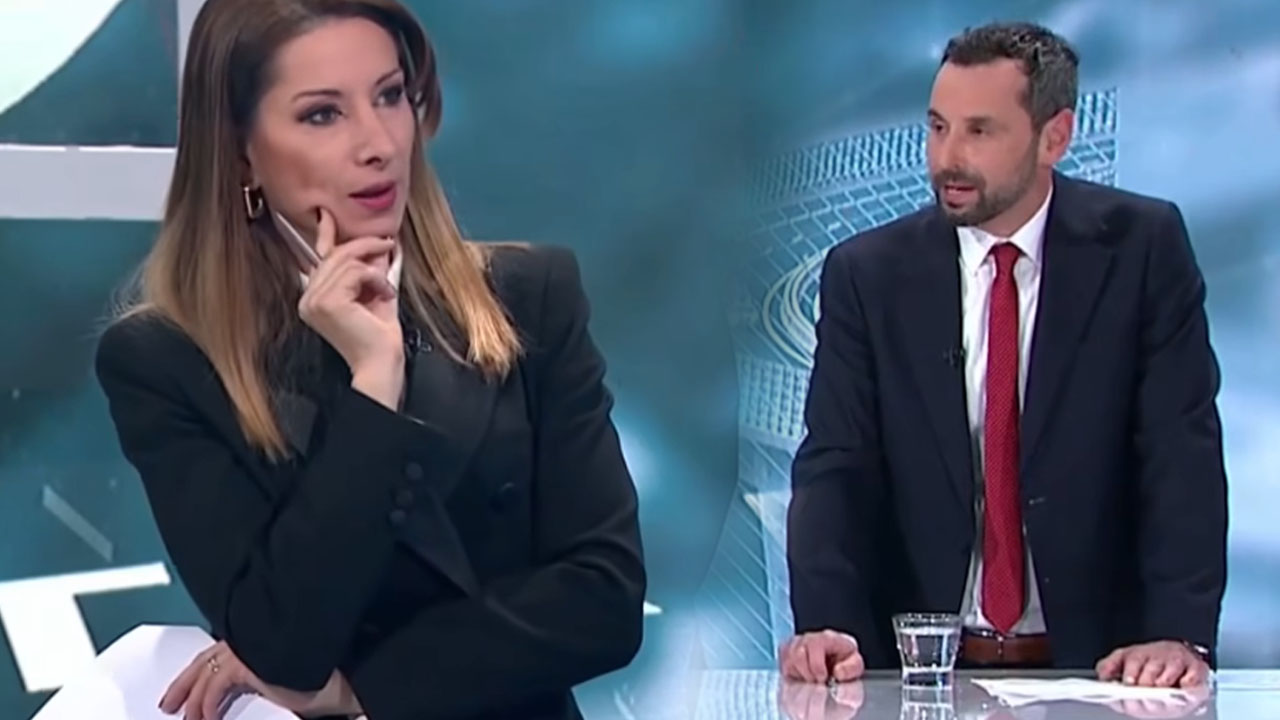 Erika Žnidaršič in direktor Fursa Peter Grum v besednem obračunu