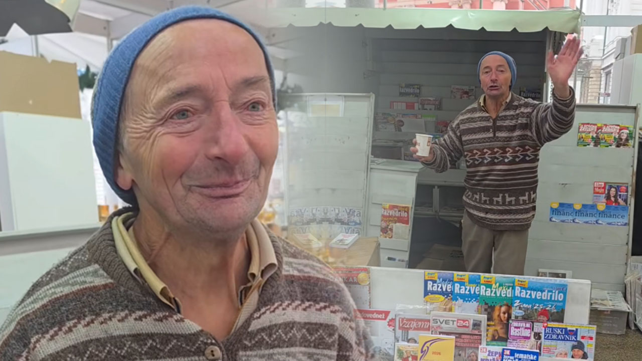 Rudi Kovačič še vedno prodaja časopise na tržnici v Ljubljani