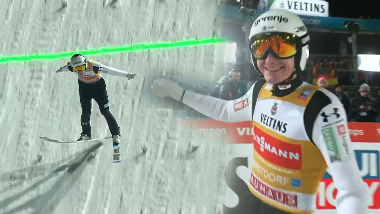 Domen Prevc zmagovalec prve tekme novoletne turneje, Timi Zajc drugi