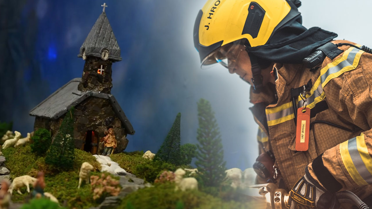 Gasilci iz Ljubljane pokazali, kakšne jaslice so postavili letos