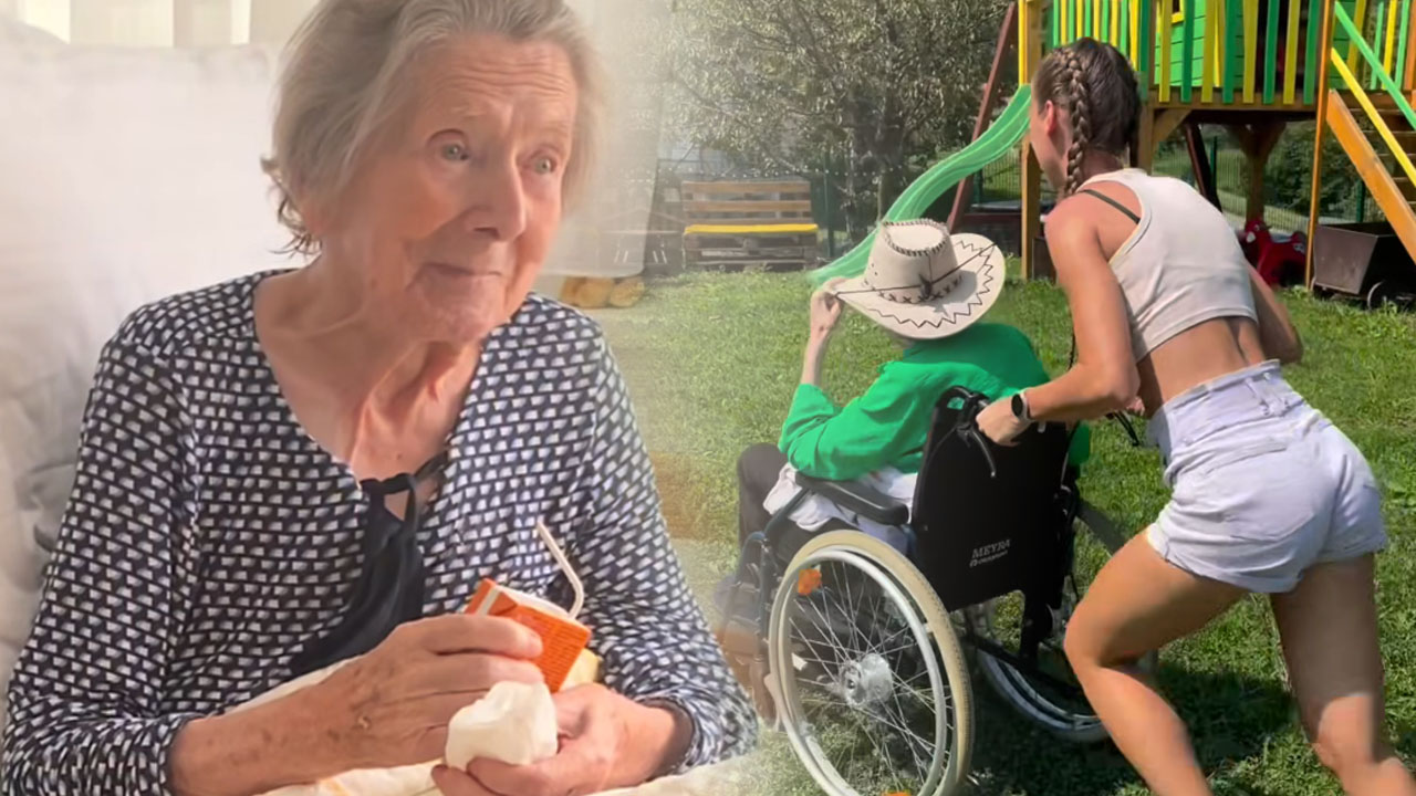 Lucija Selak iz Ansambla Saša Avsenika babici polepšala dan