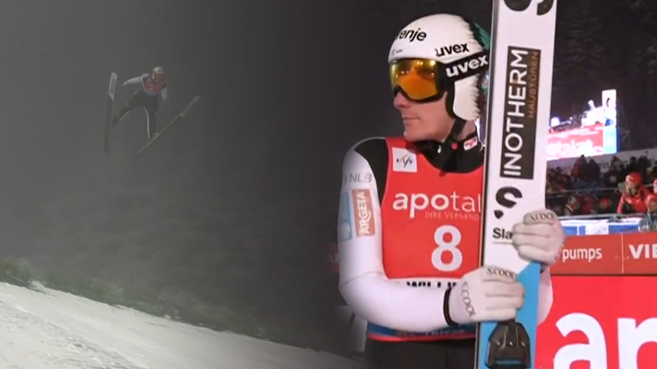 Slovenski smučarski skakalci in skakalke v Willingenu v zahtevnih vremenskih razmerah na mešani ekipni tekmi