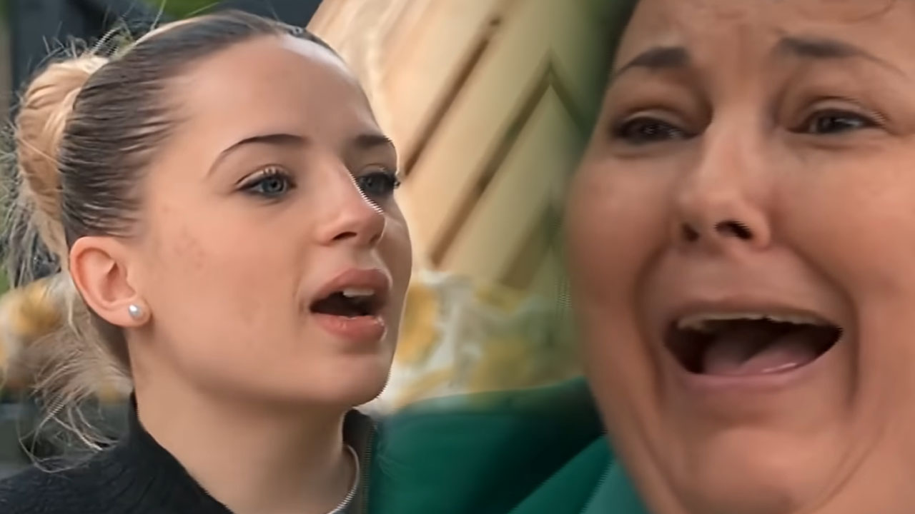 Mark Baržić in Nuša Šebjanič na tržnici šova Kmetija z nasmejano prodajalko Urško Vučak Markež