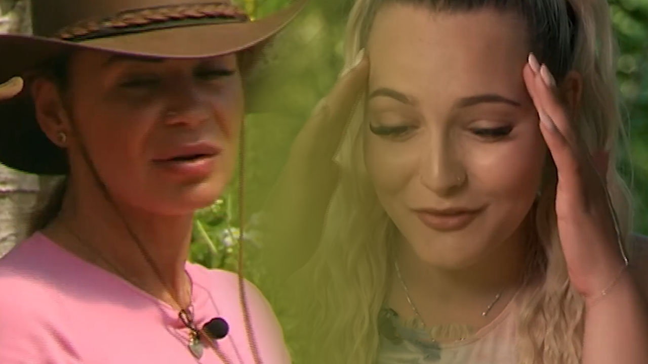 La Toya in Ema v areni Kmetije med napetim obračunom pred dvobojem za posestvo, z voditeljico Natalijo Bratkovič v ozadju