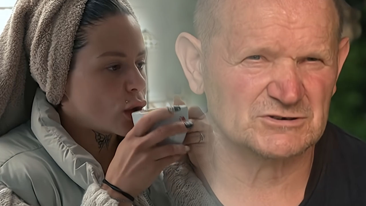 Urška in Franc iz šova Kmetija med razpravo glede pitja kave