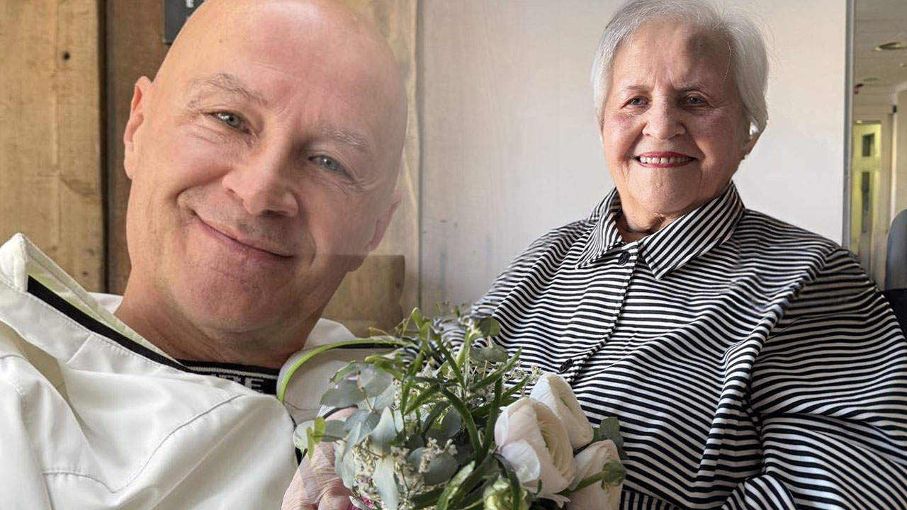 Miran Rudan zapel v domu starejših v Krškem za 94. rojstni dan svoje mame Slavice